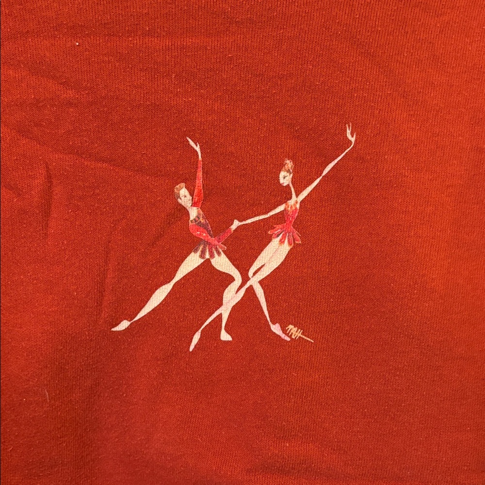 Red Cropped Sweatshirt with Rubies Ballet Dance balanchine - Picture 2 of 2